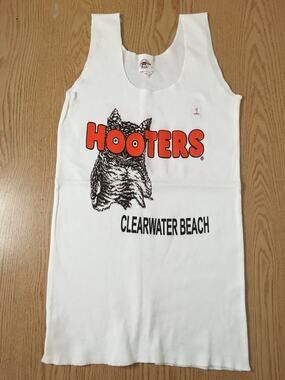 B85 #1 Hooters Girl Worn Uniform Tank from Clearwater Beach Florida Size Xs